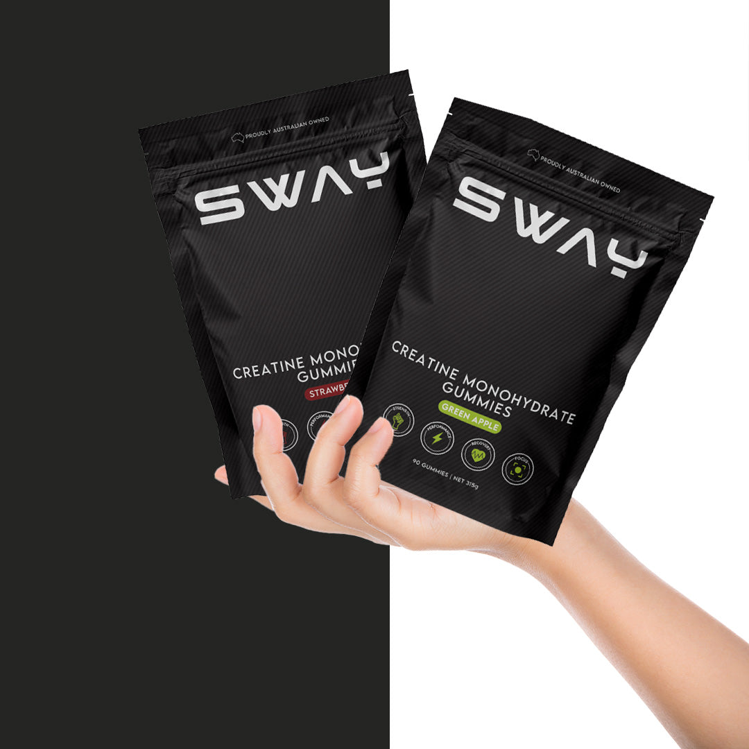 Creatine Monohydrate Gummies - Mixed Bundle 2 x 315g, Boost Muscle Strength (180 Gummies, Strawberry & Green Apple Flavour)